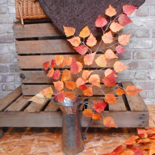 Artificial Birch Leaves Branch Autumn Artificial Greenery